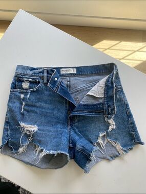 Abercrombie & Fitch Blue Distressed Denim Cutoff Shorts